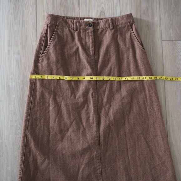 Dark Academia LL Bean Vintage Brown Women's Skirt Sz 4 Petite 100% Cotton - Picture 10 of 10